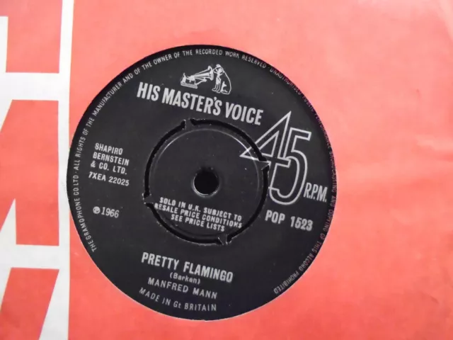 MANFRED MANN " PRETTY FLAMINGO " Or. UK H.M.V. EX+ COND.IN Or. SL.
