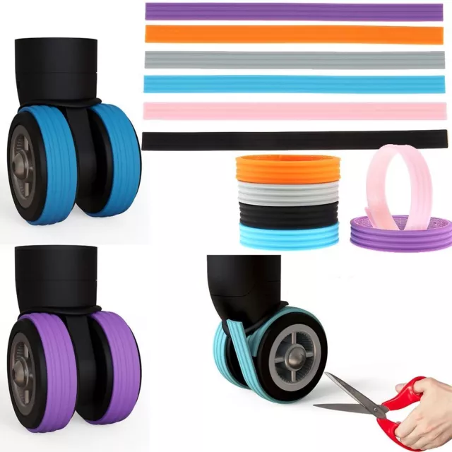 Silicone Travel Luggage Caster Shoes Trolley Box Casters Cover  Luggage