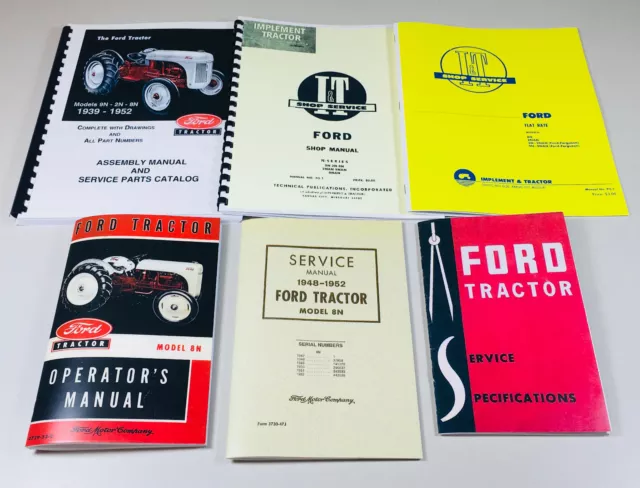 Lot 6 Ford 8N Tractor Manuals Shop Operators Parts Catalog Service Repair Owner