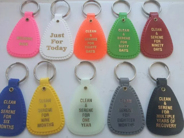 New Narcotics anonymous recovery NA Keyring JFT 30 60 90 6mths 9mths 1yr 2yr