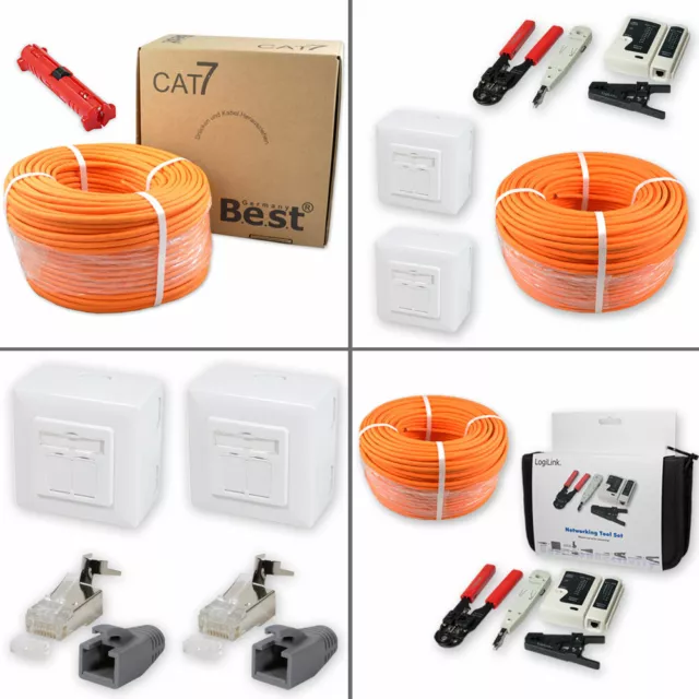 CAT.7 Verlegekabel BEST Gigabit Netzwerkkabel KUPFER Lan 1000Mhz S/FTP AWG 26