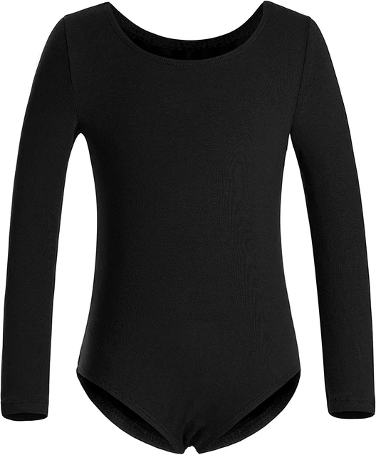 Girls' Team Basic Long Sleeve Leotard Toddler Gymnastics, Black, Size  2Bal