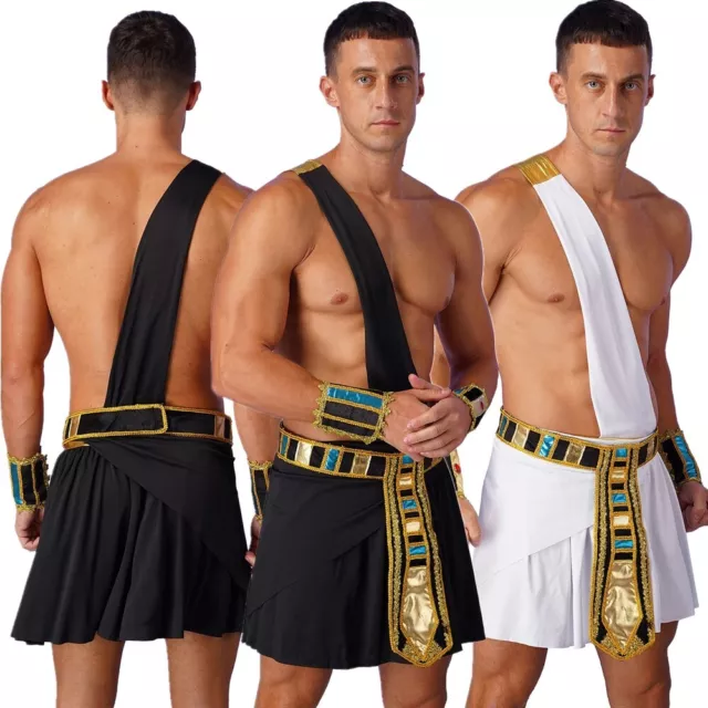 Men's Egyptian Ancient Greek Robes Pharaoh Egypt King Cosplay Costume Halloween