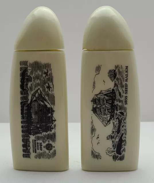 Vintage Two (2) Avon Cologne Bottles 1847 1835 Ship Kathleen Salem Inscribed