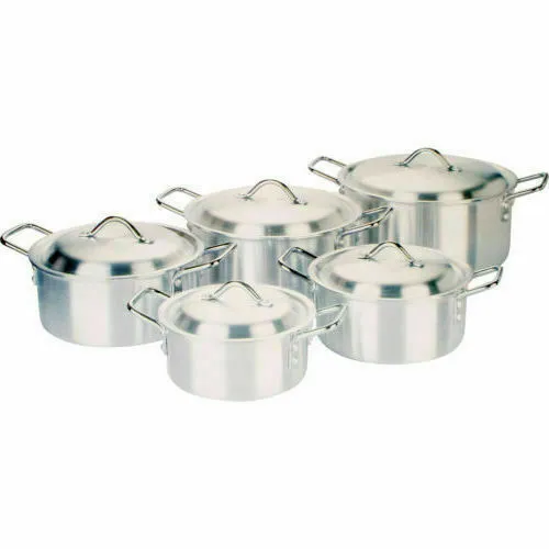 Large Size Aluminium Casserole Stock Saucepan Pot With Lid Cookware Cooking Pan