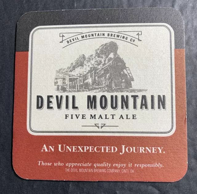 Devil Mountain Craft Beer Coaster  Cincinnati Ohio￼ Train Locomotive