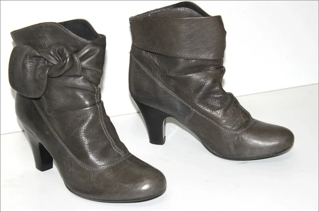 MINELLI  Bottines Boots Cuir Gris Foncé Doublées Cuir T 36 TBE
