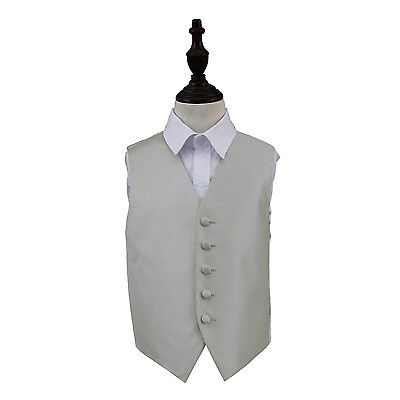 DQT Woven Plain Solid Check Silver Boys Wedding Waistcoat 2-14 Years