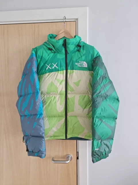 THE NORTH FACE x KAWS 1996 NUPTSE PUFFER JACKET SAFETY GREEN (M)