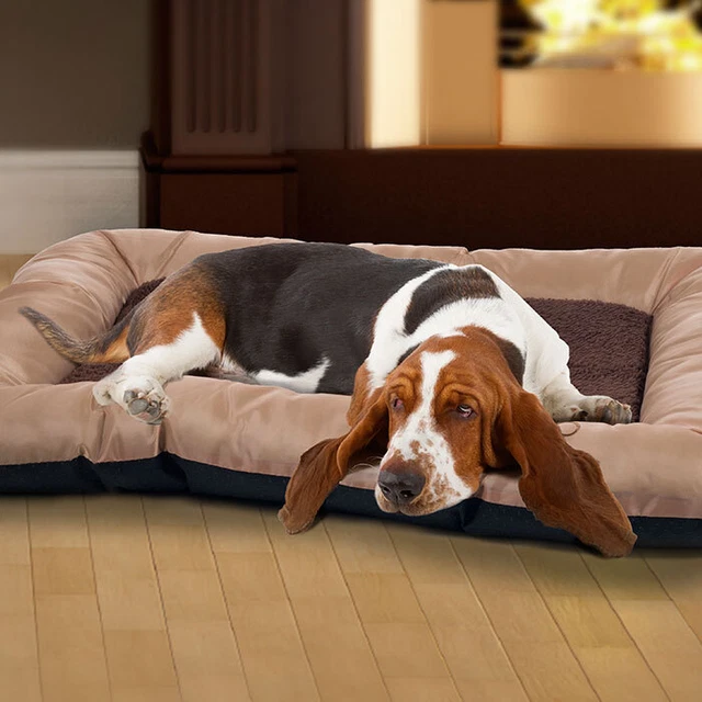 Petmaker 80-0002-XL-T Extra Large Plush Cozy Dog Pet Bed - Tan