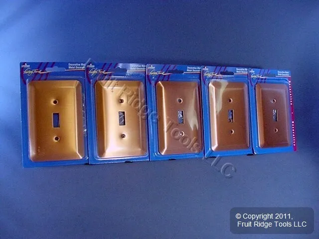 5 Leviton JUMBO Copper Metal Switch Covers Oversize Toggle Wallplates 89301-COP