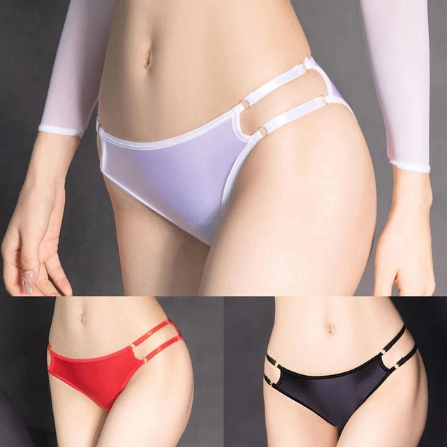 String respirant - culotte brillante pour femmes huile sous-vêtements brillant
