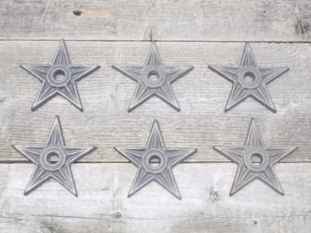 6 Cast Iron Stars Washer Texas Lone Star Ranch 3 7/8" Large Primitive Raw Craft