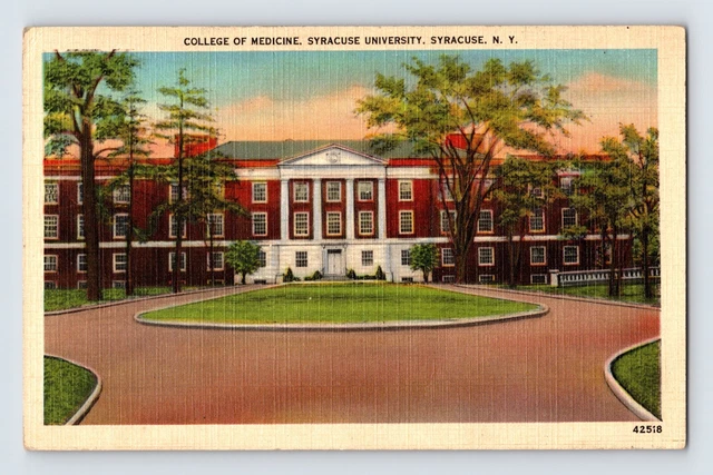 Postcard New York Syracuse NY University College Medicine 1940fs Posted Linen