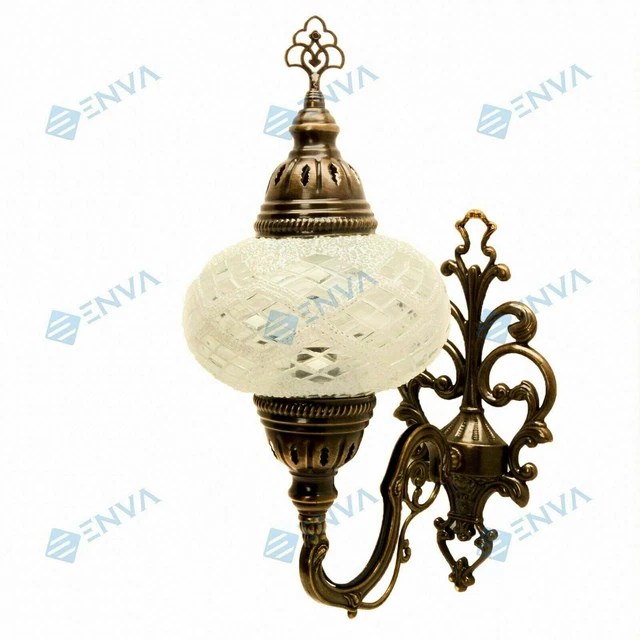 Lampe applique murale turque en mosaïque marocaine multicolore Tiffany grande