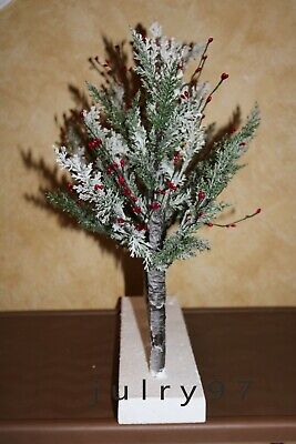 Illuminated Pip Berry Branch Centerpiece by Valerie Parr in White  NEW 