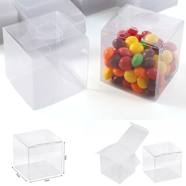 Clear Plastic Wedding Favour Boxes Transparent PVC Sweets Ballotin Chest  Bustina 