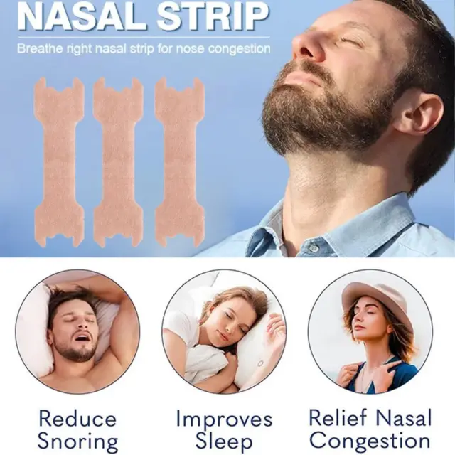 Tiras nasales para ronquidos ayudan a respirar mejor fáciles tiras de nariz derecha antirronquidos,