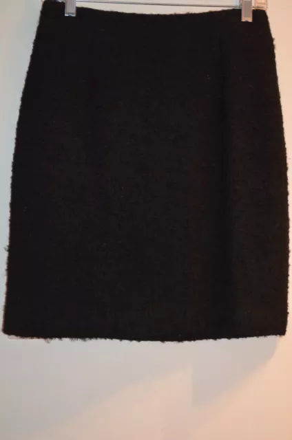 Ralph Lauren Collection Black 100% Wool Straight Pencil Lined Skirt Size 10