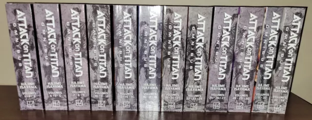 Attack On Titan Vol. 1-12 (1-34) COMPLETE English Omnibus Manga Lot Isayama AOT