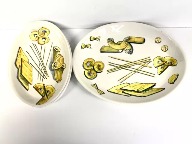 6 Piece Vintage Set Italian Art Pottery Pasta Set Mid Century Modern MCM