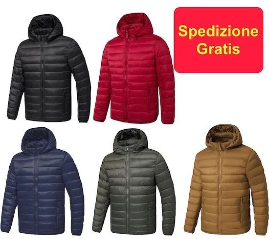 Piumino Da Uomo Primaverili Con Cappuccio Rimovibile