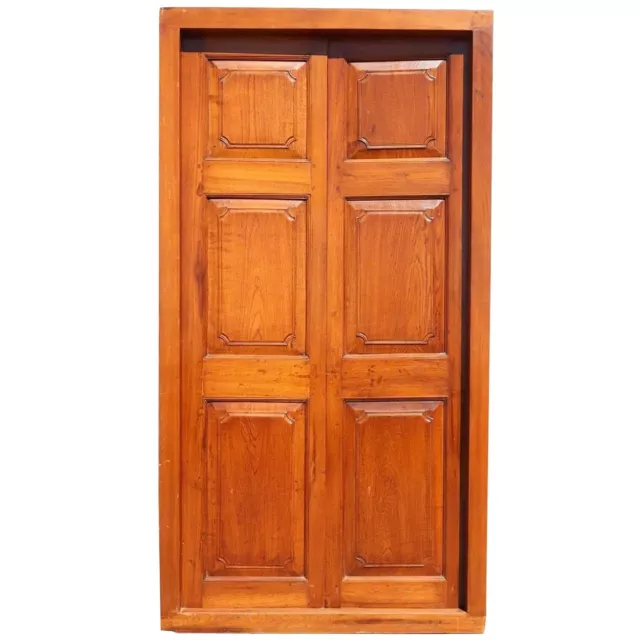 Large Antique Anglo Indian Solid Teak Double Door 19th century