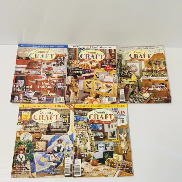 Country Craft X 5 Mixed Decorating Magazine Bundle Volume 10 11 & 12  Australian