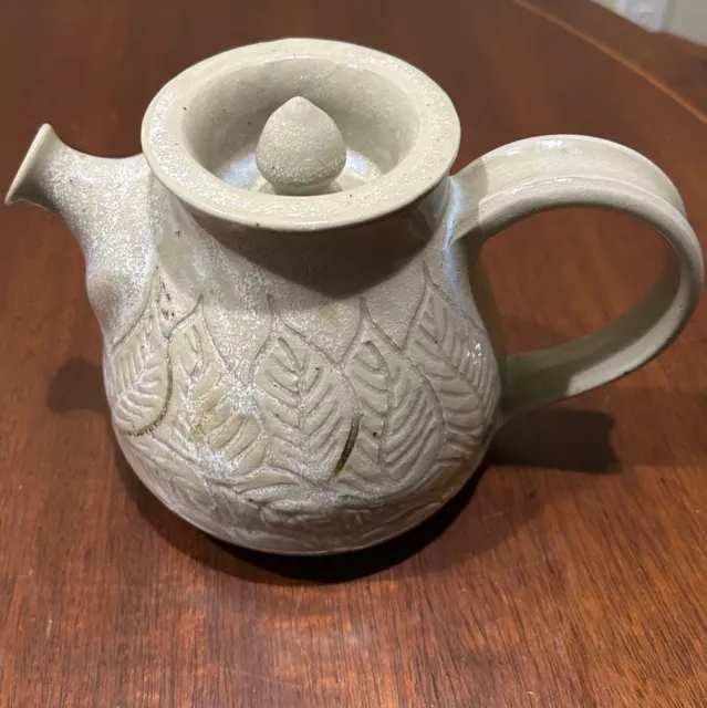 Vintage Hand Crafted Ceramic Art Pottery Teapot with Handle Signed and Unique 