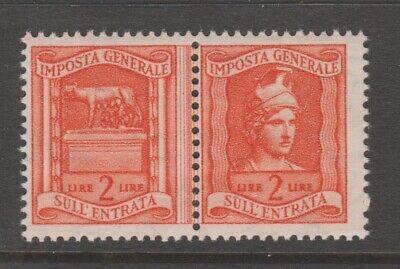 Italy MNH gum pairs Revenue Fiscal Cinderella stamp 9-25-29