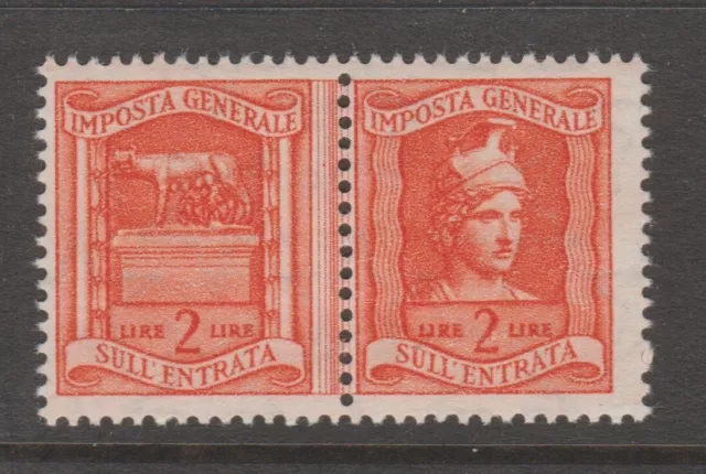 Italy MNH gum pairs Revenue Fiscal Cinderella stamp 9-25-29