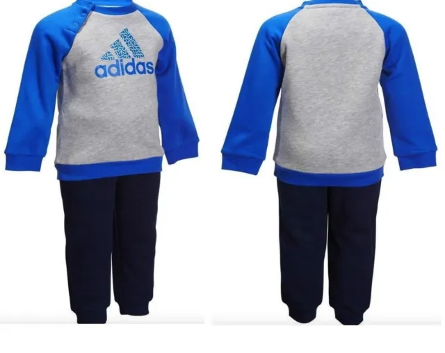 Adidas Baby Infant Kids Boys Toddler Tracksuit Set Play Cotton/Poly Ay6022  £20