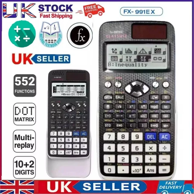 Calculatrice Scientifique Casio Fx-991EX ClassWiz - Fonctions Avancées (calcul Intégral, Matrices), écran Haute Résolution, Solaire + Pile