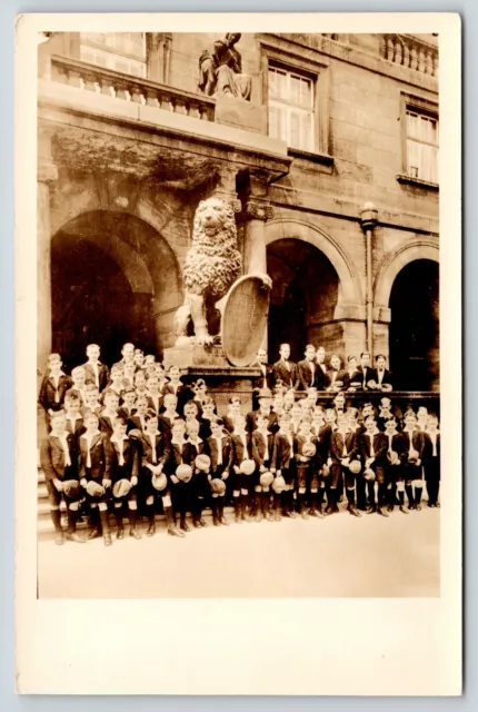 Dresden Saxony Germany~Town Hall~Boys Choir by Lion~Chicago Concert 1935 RPPC