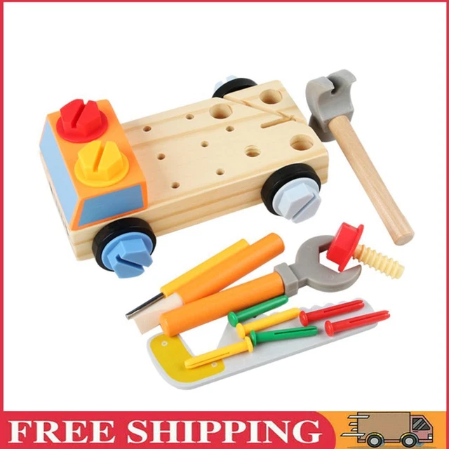 Wooden Toolbox Pretend Play Set Toys Childrens Montessori Toy Children Gift