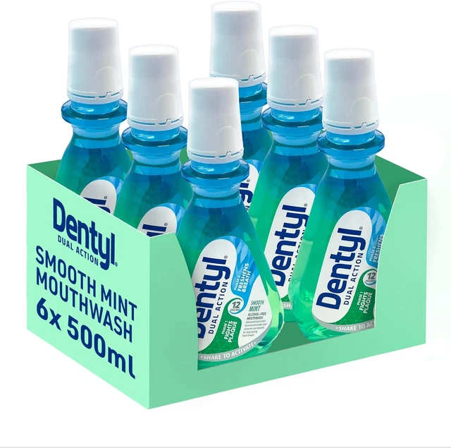 Dentyl Dual Action glatt neuwertig plattenreduzierend CPC Mundwasser 6x500ml
