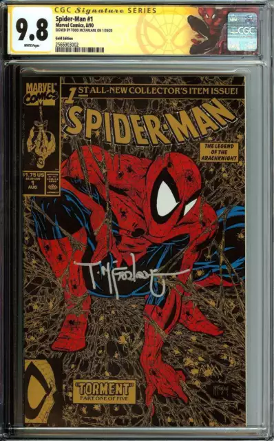 Spider-Man #1 Cgc 9.8 White Pages // Signed By Todd Mcfarlane Marvel 1990