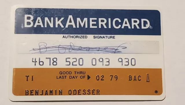 BankAmericard The First National Bank of Chicago Credit Card~exp 1979~our #cc118