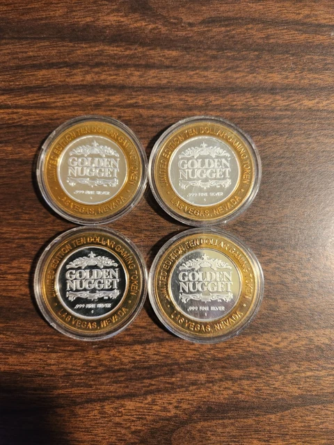 Limited Edition Ten Dollar $10 Golden Nugget Gaming Token .999 Fine Silver New