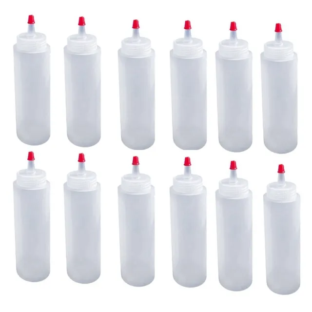 12 Bottiglie da 16 Once nel Plastica per Condimenti da Spremere con Tappo u2078