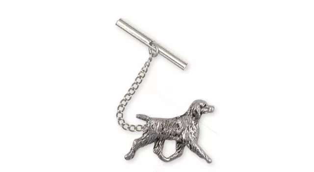 Brittany Dog Tie Tack Handmade Sterling Silver Dog Jewelry BR6-TT