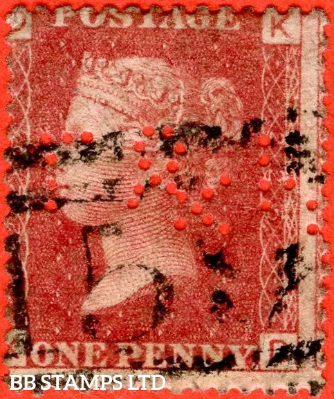 SG. 43/44. G1. " KD ". 1d Rose - Red plate 225.  A fine used example with B72592