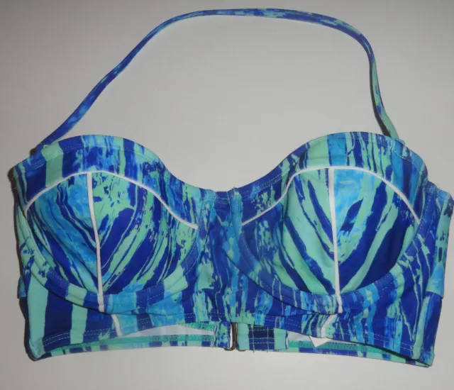 Ladies Ninety Six Degrees Blue Geo Splash Bikini Swim Top Sizes M, L