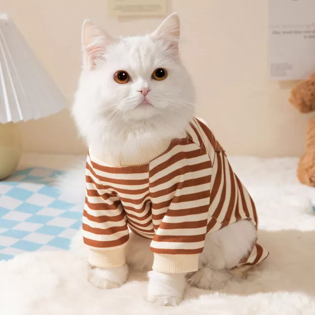 Pet Striped Jumpsuit Spring Autumn Medium Small Dog Clothes Pajamas Puppy Shirt 3