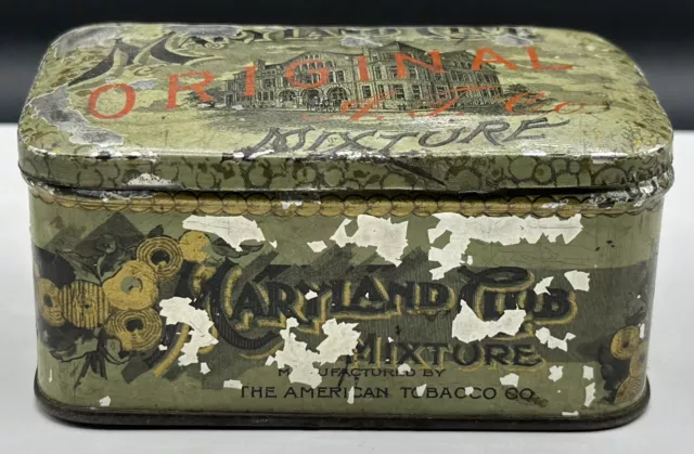 VTG Maryland Club Tobacco Tin Original Mixture AT Co USA 🇺🇸