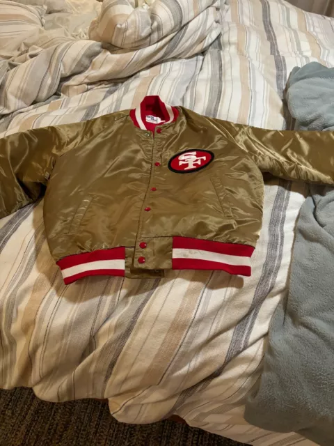VINTAGE CHALK LINE San Francisco 49ers Satin Jacket Mens Large Gold ...