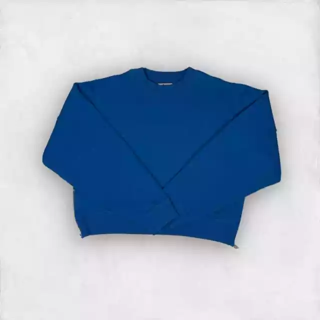 ACNE STUDIOS WOMEN'S Blue Fleece Lined Side Zip Sweatshirt S $64.00 ...