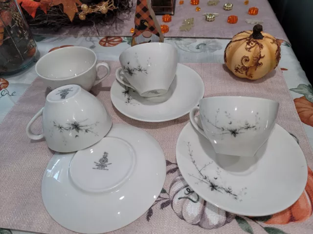 Royal Doulton Greenbrier, TC1009 Set of 4 Tea Cups, with 3 saucers.