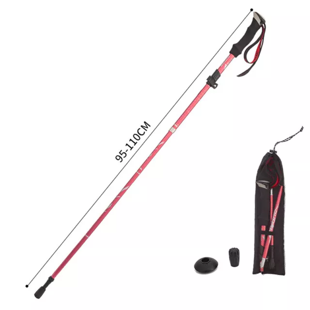 5-Section Outdoor Fold Trekking Pole Camping Portable Walking Hiking Stick DS