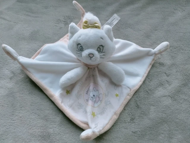 Disney Nicotoy Doudou Chat Marie Les Aristochats Plat Rose Blanc Etoiles